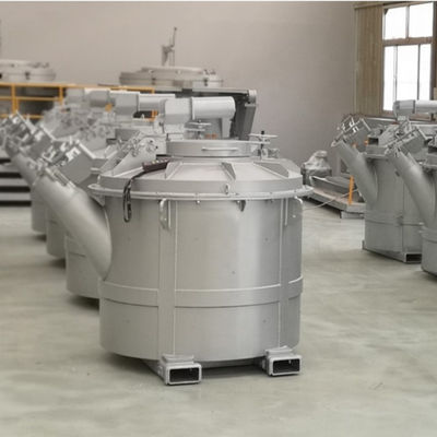 Hochkapazitäts 1200 KG geschmolzenen Aluminium-Transfer-Kesseln für Schmelzanlagen in Silberfarbe