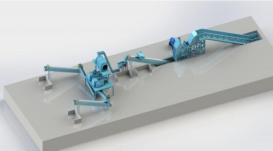 Recycling-Aluminium-Produktionslinie mit Schrott-Sortierung, Delacquering und Filtration von geschmolzenen Metallen