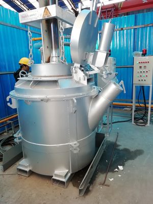 Gabelstapler-Gießerei-gießen flüssige Aluminiumübergangsschöpflöffel der Teekannen-1200KG mit Tülle